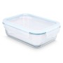 Fiambrera Transparente Silicona Vidrio de Borosilicato 1,5 L 24,5 x 7,6 x 19 cm (12 Unidades) de Vivalto, Almacenamiento de a...