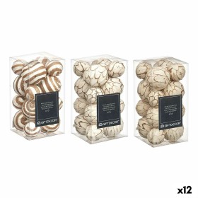 Conjunto de bolas decorativas Castanho Branco (12 Unidades) de Gift Decor, Adornos - Ref: S3631308, Preço: 42,89 €, Desconto: %