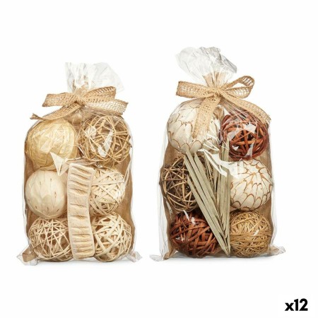 Set di palline decorative Bianco Marrone (12 Unità) di Gift Decor, Soprammobili - Rif: S3631318, Prezzo: 55,91 €, Sconto: %