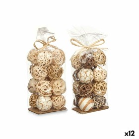 Conjunto de bolas decorativas Branco Castanho (12 Unidades) de Gift Decor, Adornos - Ref: S3631324, Preço: 32,84 €, Desconto: %