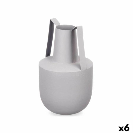 Vase Mit Griffen Grau Stahl 14 x 24 x 14 cm (6 Stück) | Tienda24 - Global Online Shop Tienda24.eu