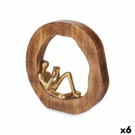 Figura Decorativa Leitura Dourado Metal 26 x 25 x 7 cm (6 Unidades) de Gift Decor, Colecionáveis - Ref: S3631445, Preço: 73,1...