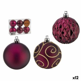 Set de Bolas de Navidad Morado Plástico Ø 6 cm (12 Unidades) de Krist+, Navidad - Ref: S3631451, Precio: 18,89 €, Descuento: %