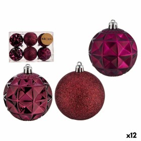 Set de Bolas de Navidad Morado PVC Ø 7 cm (12 Unidades) de Krist+, Navidad - Ref: S3631453, Precio: 19,49 €, Descuento: %