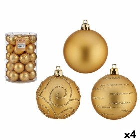 Conjunto de bolas de Natal Dourado PVC Ø 6 cm (4 Unidades) de Krist+, Natal - Ref: S3631465, Preço: 40,10 €, Desconto: %