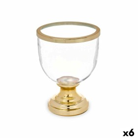 Candleholder Wineglass Golden Steel 17,3 x 23,5 x 17,3 cm (6 Units) by Gift Decor, Candelabras and candle holders - Ref: S363...