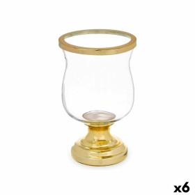 Kerzenschale Glas Gold Stahl 15,5 x 26 x 15,5 cm (6 Stück) von Gift Decor, Kerzenständer und Kerzenhalter - Ref: S3631477, Pr...