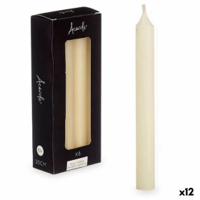 Candle Set Cream 2 x 2 x 20 cm (12 Units) by Acorde, Candles - Ref: S3631556, Price: 27,78 €, Discount: %