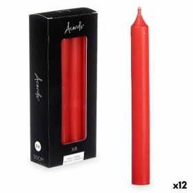 Candle Set Red 2 x 2 x 20 cm (12 Units) by Acorde, Candles - Ref: S3631558, Price: 31,41 €, Discount: %