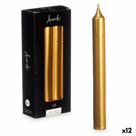 Candle Set Golden 2 x 2 x 20 cm (12 Units) by Acorde, Candles - Ref: S3631560, Price: 31,41 €, Discount: %