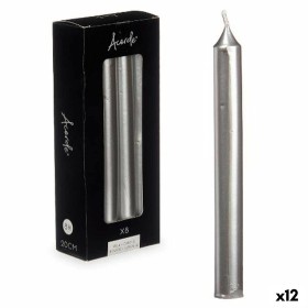 Candle Set 2 x 2 x 20 cm Silver (12 Units) by Acorde, Candles - Ref: S3631562, Price: 31,41 €, Discount: %