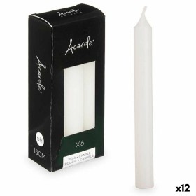 Candle Set White 2 x 2 x 15 cm (12 Units) by Acorde, Candles - Ref: S3631564, Price: 18,76 €, Discount: %