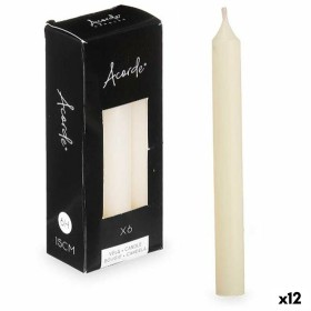 Candle Set 2 x 2 x 15 cm Cream (12 Units) by Acorde, Candles - Ref: S3631566, Price: 18,76 €, Discount: %