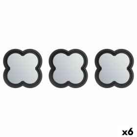 Set di Specchi Fiore Nero polipropilene 78 x 26 x 2,5 cm (6 Unità) di Gift Decor, Specchi da parete - Rif: S3631632, Prezzo: ...