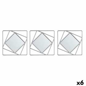 Ensemble de miroirs Carré Abstrait Argenté polypropylène 78 x 26 x 2,5 cm (6 Unités) de Gift Decor, Miroirs muraux - Réf : S3...