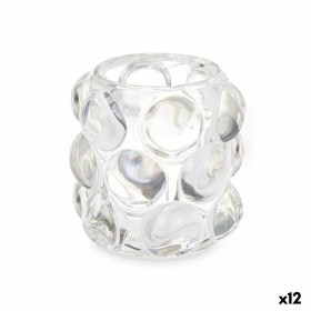 Bougeoir Microsphères Transparent Verre 8,4 x 9 x 8,4 cm (12 Unités) de Gift Decor, Bougeoirs et chandeliers - Réf : S3631668...