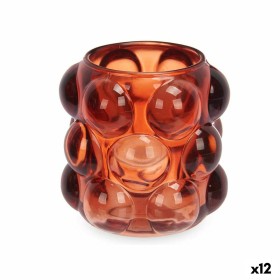 Bougeoir Microsphères Orange Verre 8,4 x 9 x 8,4 cm (12 Unités) de Gift Decor, Bougeoirs et chandeliers - Réf : S3631674, Pri...