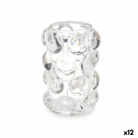 Bougeoir Microsphères Transparent Verre 8,4 x 12,5 x 8,4 cm (12 Unités) de Gift Decor, Bougeoirs et chandeliers - Réf : S3631...