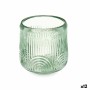 Portavelas Rayas Verde Cristal 9 x 9,5 x 9 cm (12 Unidades) de Gift Decor, Candelabros y portavelas - Ref: S3631688, Precio: ...