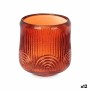 Portavelas Rayas Naranja Cristal 9 x 9,5 x 9 cm (12 Unidades) de Gift Decor, Candelabros y portavelas - Ref: S3631690, Precio...