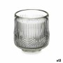 Candleholder Stripes Grey Crystal 7,5 x 7,8 x 7,5 cm (12 Units) by Gift Decor, Candelabras and candle holders - Ref: S3631694...