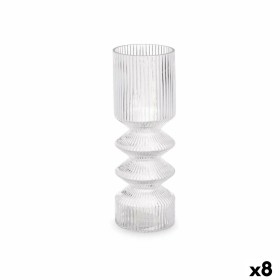 Vase Stripes Transparent Crystal 8 x 23 x 8 cm (8 Units) by Gift Decor, Vases - Ref: S3631700, Price: 51,92 €, Discount: %