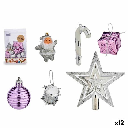 Weihnachtsdekoration Set Lila Silberfarben PVC (12 Stück) | Tienda24 - Global Online Shop Tienda24.eu