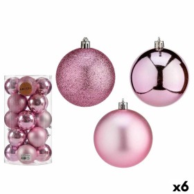 Lot de boules de Noël Rose Plastique Ø 8 cm (6 Unités) de Krist+, Noël - Réf : S3631728, Prix : 43,79 €, Remise : %