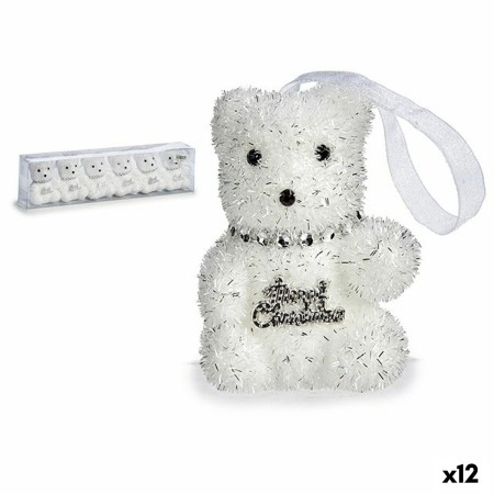 Christmas Decorations Set Bear Silver White 5,5 x 7 x 5,5 cm (12 Units) by Krist+, Christmas - Ref: S3631732, Price: 39,49 €,...