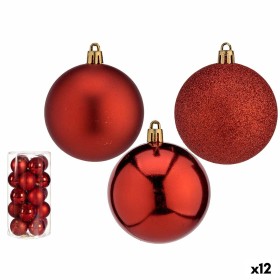 Set de Bolas de Navidad Ø 7 cm Rojo Plástico (12 Unidades) de Krist+, Navidad - Ref: S3631795, Precio: 67,94 €, Descuento: %