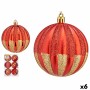 Lot de boules de Noël Rayures Rouge Doré PVC (6 Unités) de Krist+, Noël - Réf : S3631823, Prix : 32,74 €, Remise : %