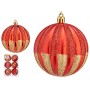 Lot de boules de Noël Rayures Rouge Doré PVC (6 Unités) de Krist+, Noël - Réf : S3631823, Prix : 32,74 €, Remise : %