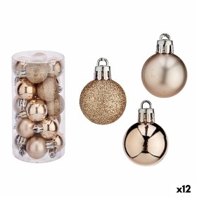 Lot de boules de Noël Champagne Plastique 3 x 4 x 3 cm (12 Unités) de Krist+, Noël - Réf : S3631828, Prix : 27,43 €, Remise : %