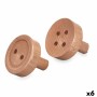 Colgadores Marrón Madera Botones Set 2 Piezas (6 Unidades) de Gift Decor, Ganchos para abrigos - Ref: S3631849, Precio: 32,74...