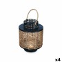 Lanterna Nero Metallo 17 x 23 x 17 cm (4 Unità) Rattan | Tienda24 - Global Online Shop Tienda24.eu