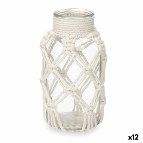 Vase White Cloth Glass 9 x 17 x 9 cm (12 Units) Macrame by Gift Decor, Vases - Ref: S3631872, Price: 43,73 €, Discount: %