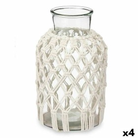 Jarrón Blanco Tela Vidrio 18,5 x 30,5 x 18,5 cm (4 Unidades) Macramé de Gift Decor, Jarrones - Ref: S3631878, Precio: 42,20 €...