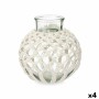 Vase White Cloth Glass 25 x 26,5 x 25 cm (4 Units) Macrame by Gift Decor, Vases - Ref: S3631880, Price: 46,28 €, Discount: %