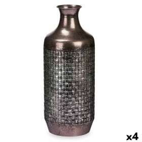 Vaso Prateado Metal 16 x 42 x 16 cm (4 Unidades) Com relevo de Gift Decor, Jarrões - Ref: S3631882, Preço: 52,60 €, Desconto: %