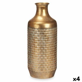 Vaso Dourado Metal 16 x 42 x 16 cm (4 Unidades) Com relevo de Gift Decor, Jarrões - Ref: S3631890, Preço: 62,22 €, Desconto: %