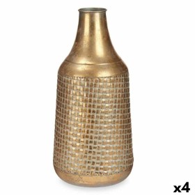 Jarrón Dorado Metal 21 x 44 x 21 cm (4 Unidades) Con relieve de Gift Decor, Jarrones - Ref: S3631896, Precio: 58,48 €, Descue...