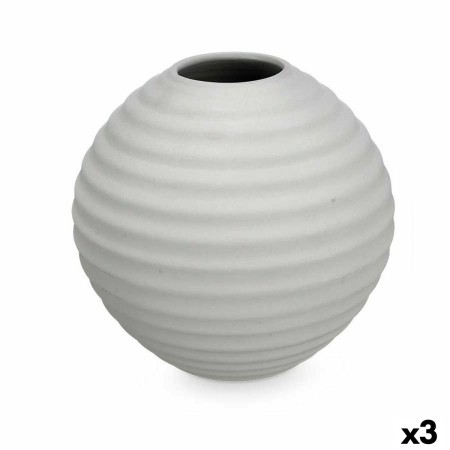 Vase Gris Céramique 25 x 25 x 25 cm (3 Unités) Sphère de Gift Decor, Vases - Réf : S3631943, Prix : 32,38 €, Remise : %