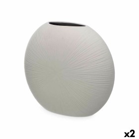 Vaso Cinzento Cerâmica 36 x 34 x 16 cm (2 Unidades) Circular de Gift Decor, Jarrões - Ref: S3631951, Preço: 30,12 €, Desconto: %