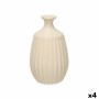 Vase Beige aus Keramik 19 x 31 x 19 cm (4 Stück) Streifen von Gift Decor, Vasen - Ref: S3631960, Preis: 41,64 €, Rabatt: %