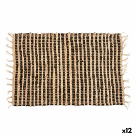 Tappeto Nero Naturale Righe 60 x 1 x 90 cm (12 Unità) di Gift Decor, Tappeti - Rif: S3631993, Prezzo: 61,41 €, Sconto: %