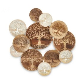 Décoration murale Blanc Marron Bois de manguier Arbre de vie 76 x 70 x 5 cm de Gift Decor, Décorations murales - Réf : S36320...