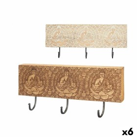 Appendiabiti da parete Legno di mango 38 x 16 x 5 cm (6 Unità) Buddha di Gift Decor, Appendiabiti a parete - Rif: S3632037, P...