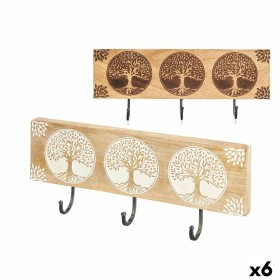 Appendiabiti da parete Legno di mango 38 x 16 x 5 cm (6 Unità) Albero della vita di Gift Decor, Appendiabiti a parete - Rif: ...