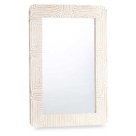 Specchio da parete Bianco Marrone Legno di mango Curva 90 x 60 x 2 cm | Tienda24 - Global Online Shop Tienda24.eu