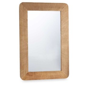 Wall mirror Brown Mango wood Stripes 90 x 60 x 2 cm by Gift Decor, Wall-Mounted Mirrors - Ref: S3632055, Price: 49,96 €, Disc...